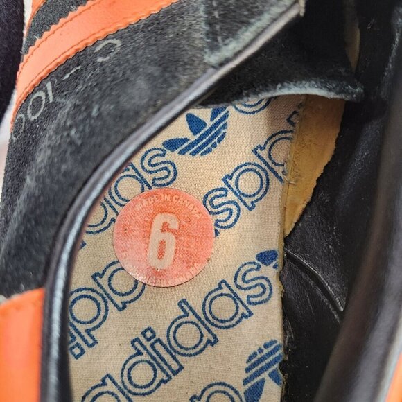 Adidas C-100 Sneaker Running Shoes Black Orange 1980 Canada Samoa RARE Size 6 - Picture 11 of 13